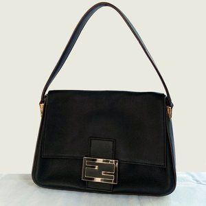 Fendi Black Leather Mamma Forever Shoulder Bag